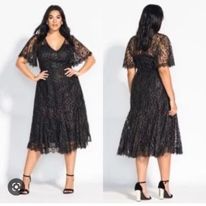 City Chic black metallic swing dress, Size 16,Non-smoking home, New with…